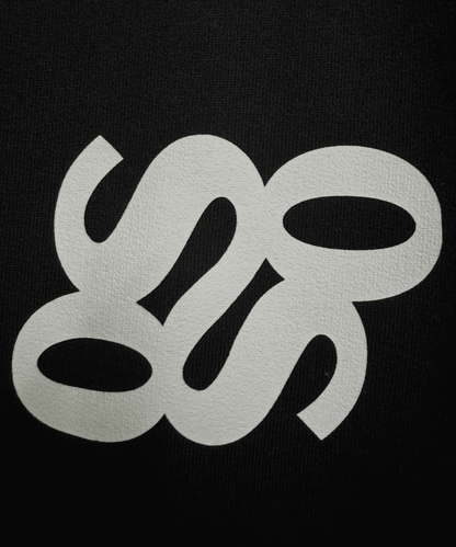 Close-up of black 240 GSM French Terry cotton fabric and print quality – Sense of Street India.