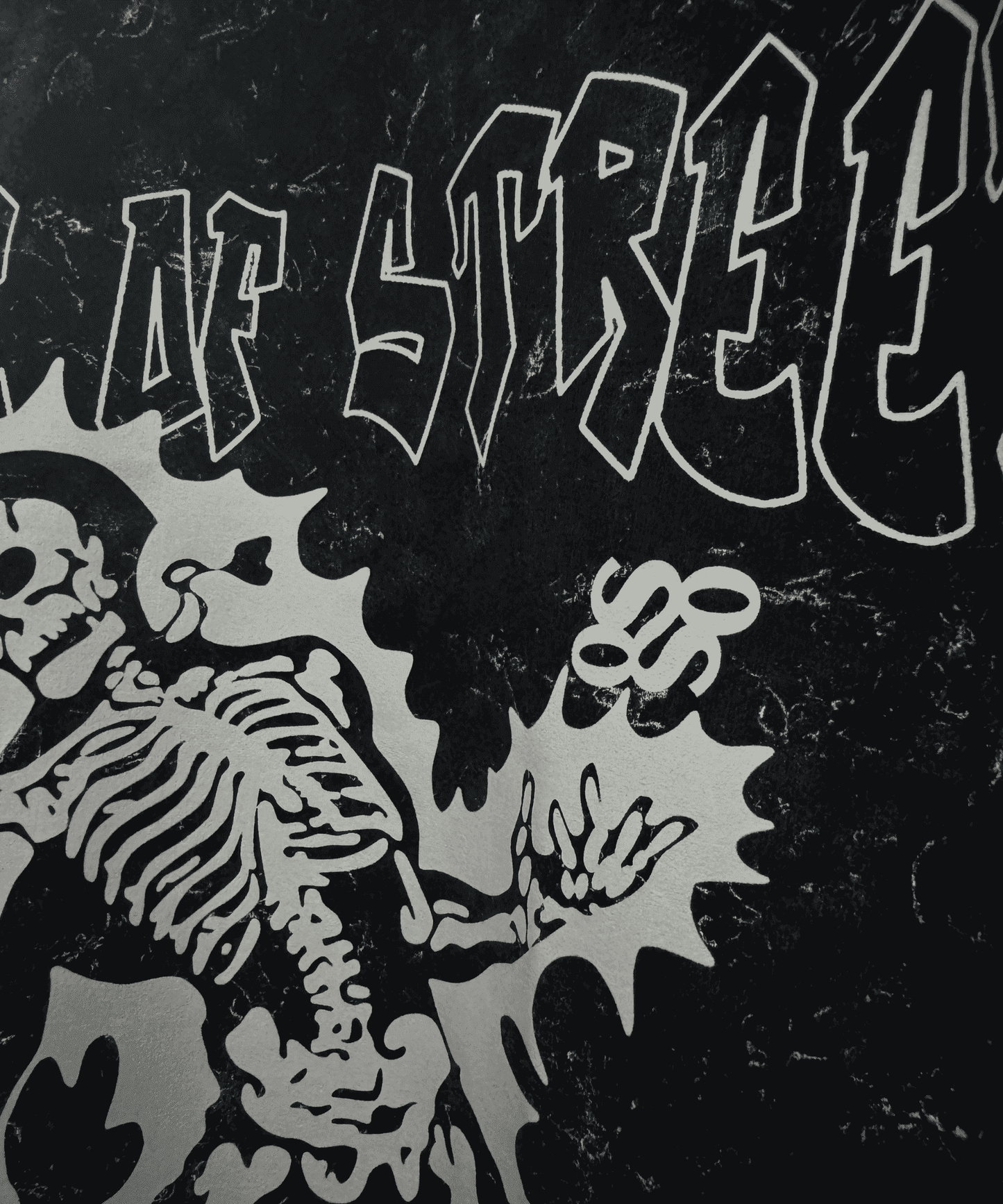 Unisex oversized drop shoulder fit - Shockwave Skeleton tee styled for urban streetwear fashion.