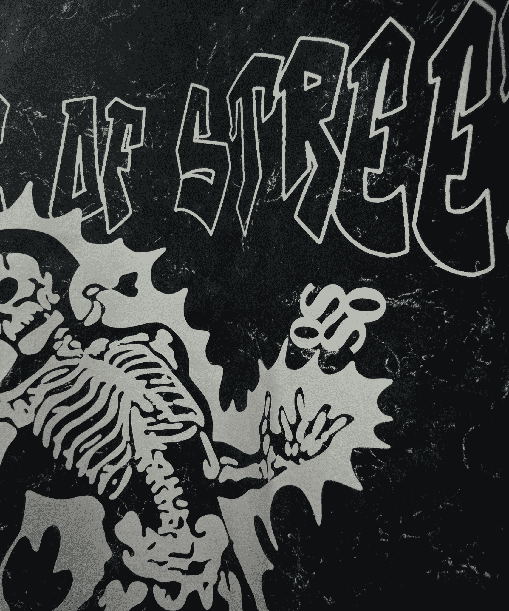 Unisex oversized drop shoulder fit - Shockwave Skeleton tee styled for urban streetwear fashion.