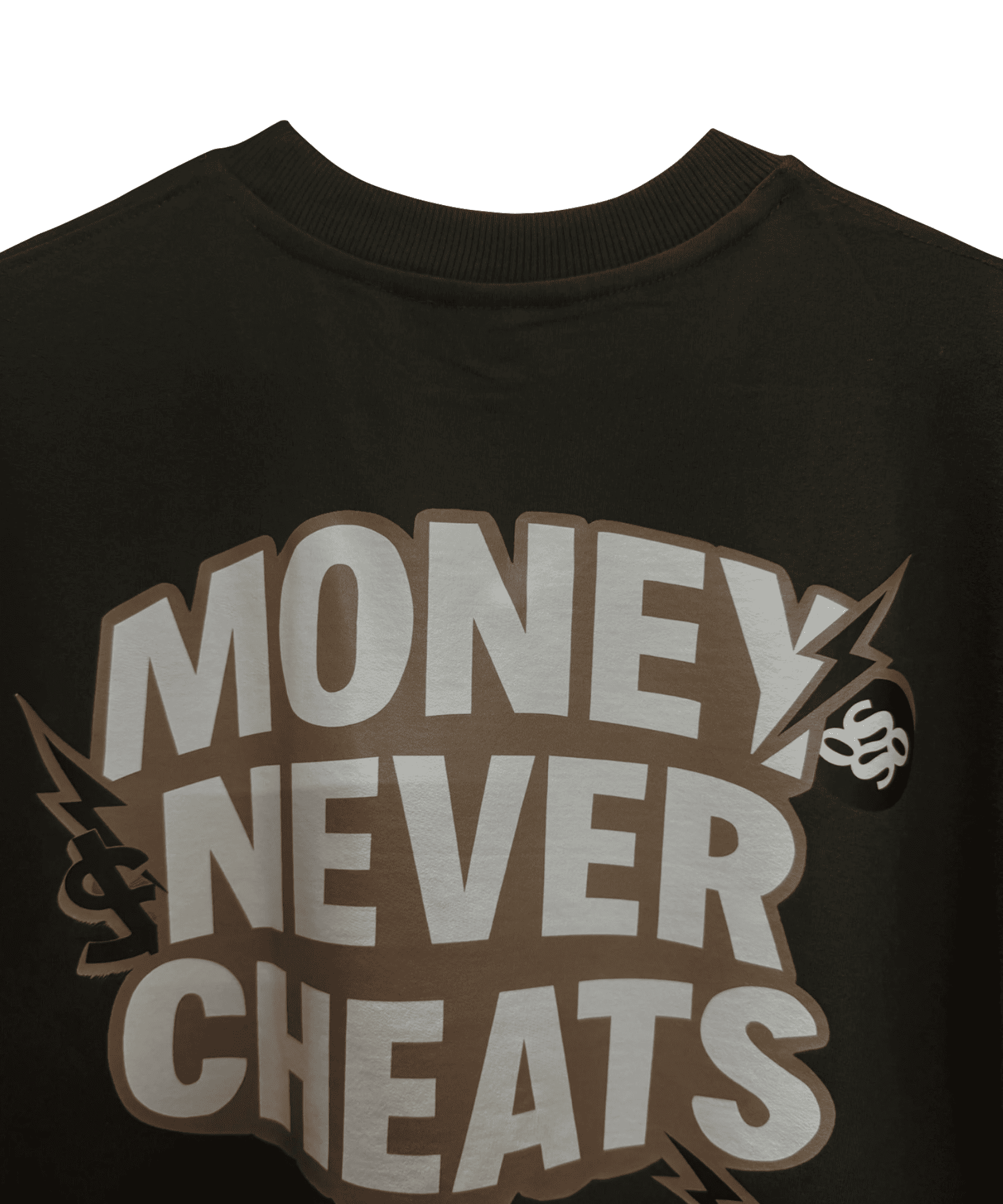 Money Talks t-shirt back graphic print on moss green 240 GSM cotton streetwear tee