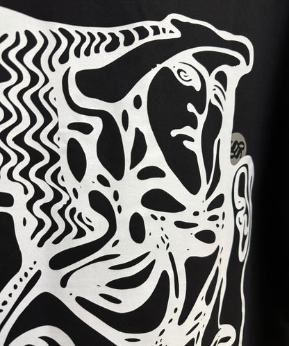 Unisex oversized fit styling of Art Chaos streetwear t-shirt for men and women