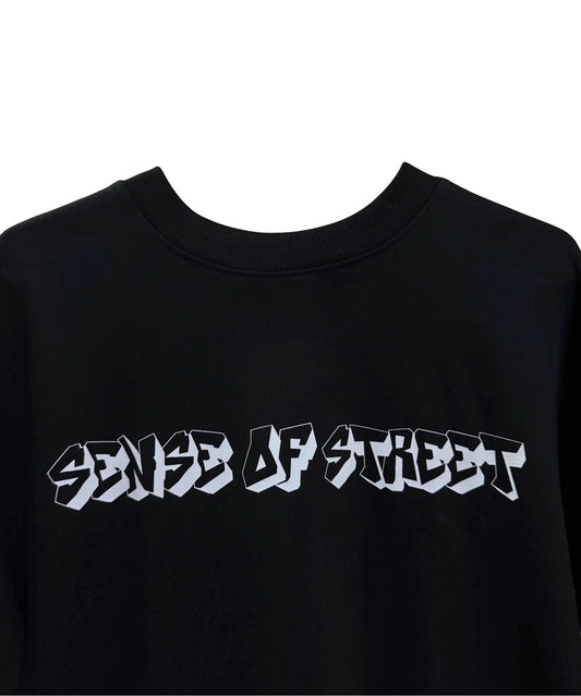 Sense of Street Art Chaos oversized black streetwear t-shirt with premium back graphic print, 240 GSM French Terry cotton