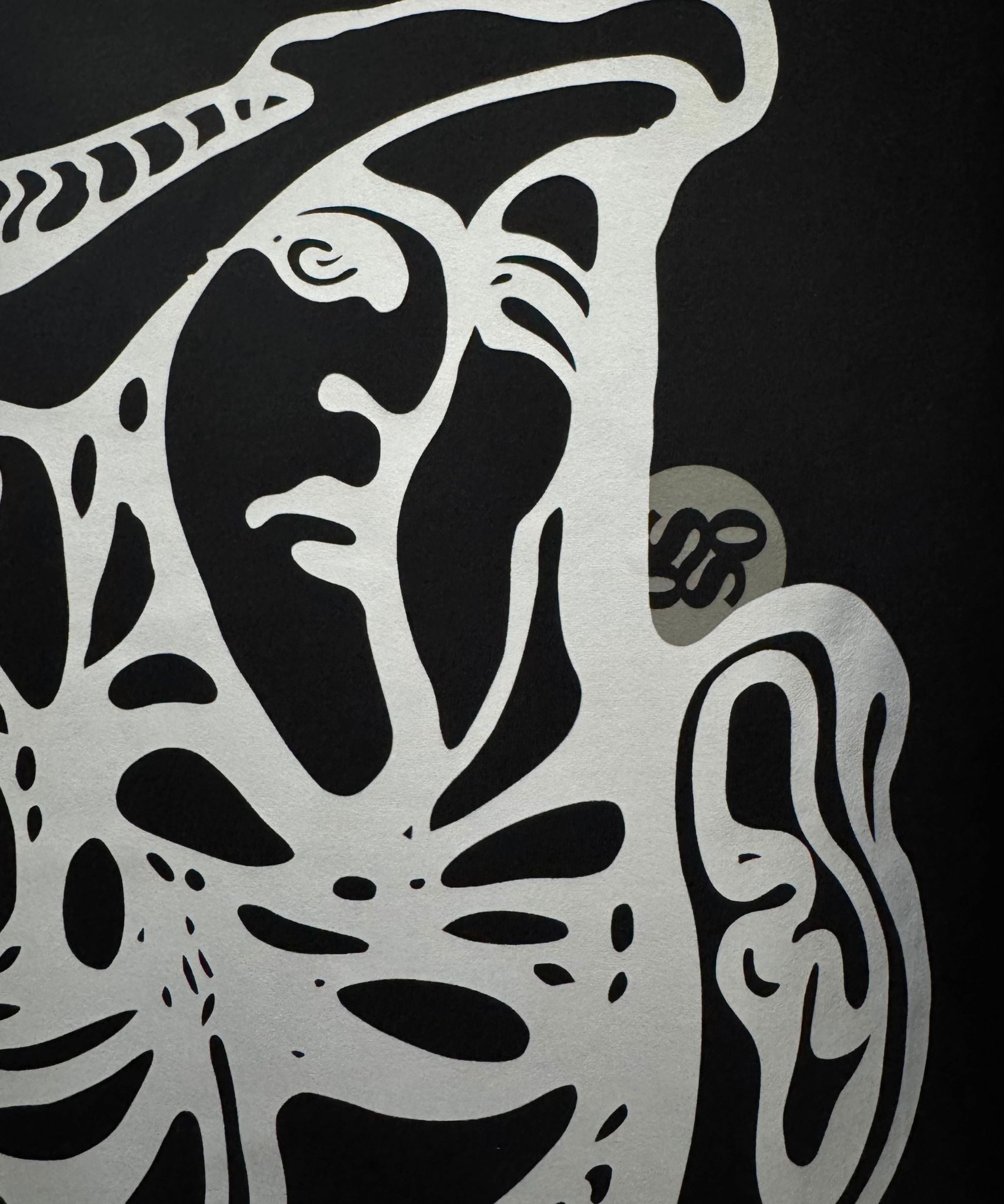 Side profile of Sense of Street Art Chaos tee showing drop shoulder fit