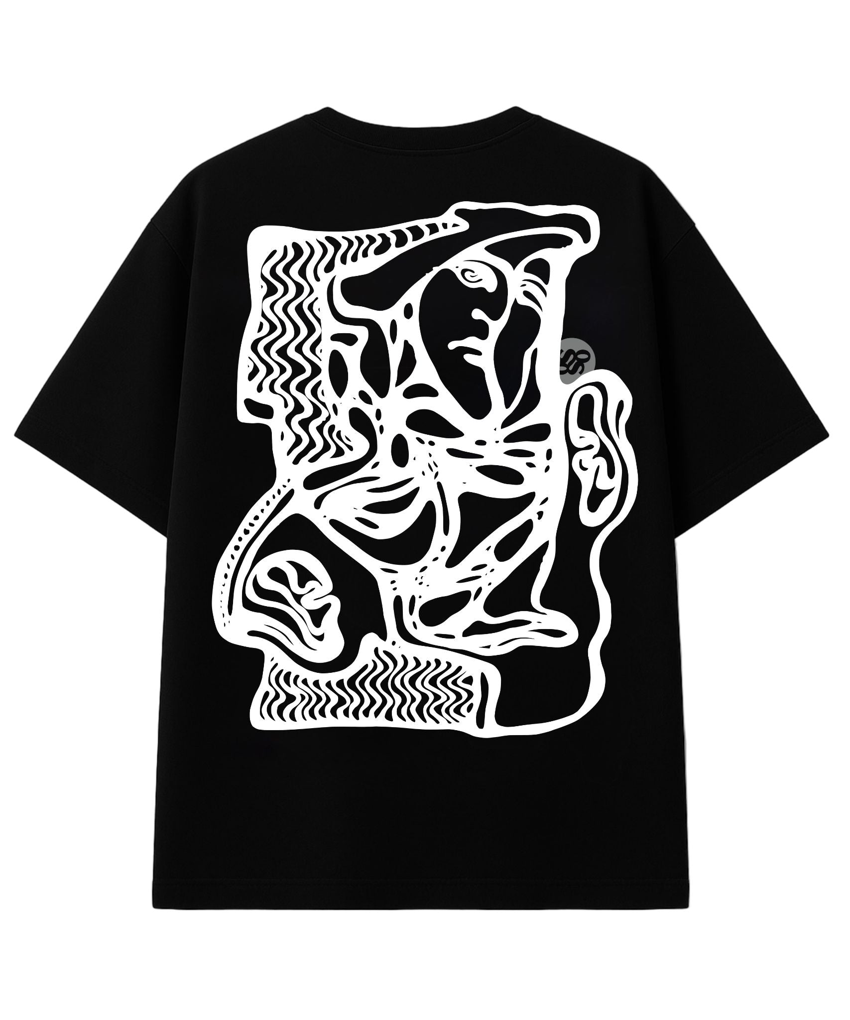 Art Chaos back graphic print on 240 GSM heavy cotton streetwear tee