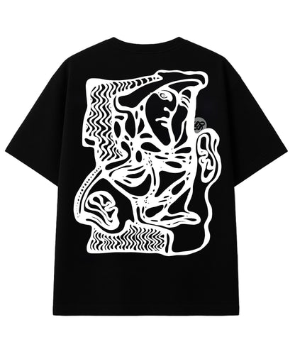 Art Chaos back graphic print on 240 GSM heavy cotton streetwear tee